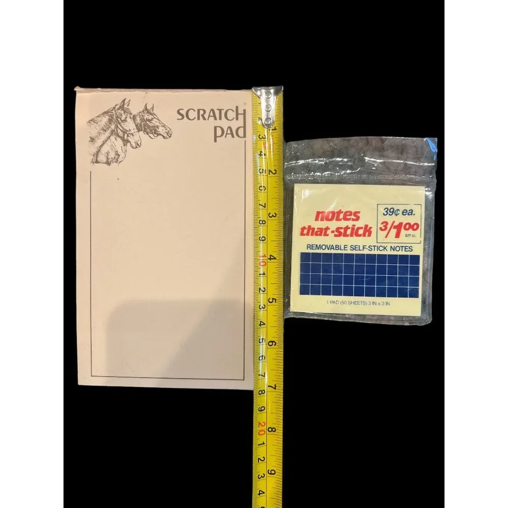 Vintage Scratch‎ Pad With Horse Heads & New Notes That Stick, Collectible Notes